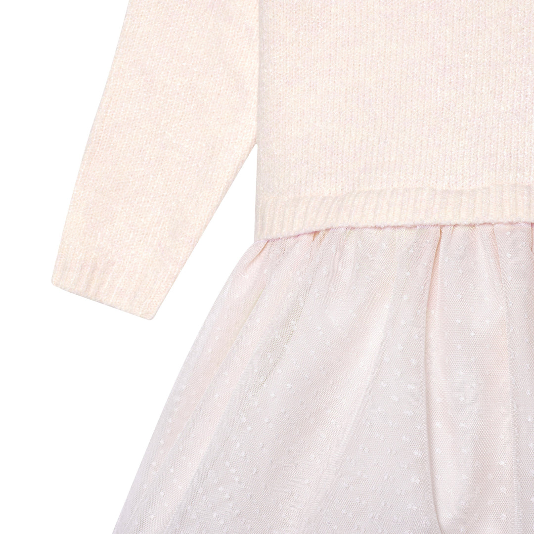 Infant & Toddler Girls Light Pink Sweater Dress With Tulle Skirt-Gerber Childrenswear