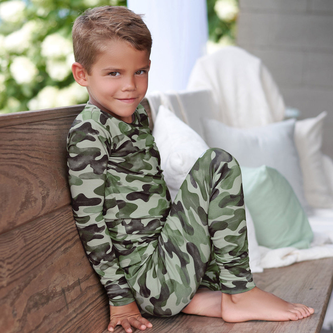 2-Piece Infant & Toddler Hide & Seek Camo Buttery-Soft Viscose Made from Eucalyptus Snug Fit Pajamas