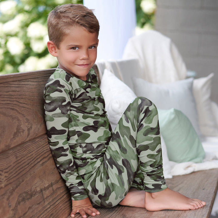 2-Piece Infant & Toddler Hide & Seek Camo Buttery-Soft Viscose Made from Eucalyptus Snug Fit Pajamas