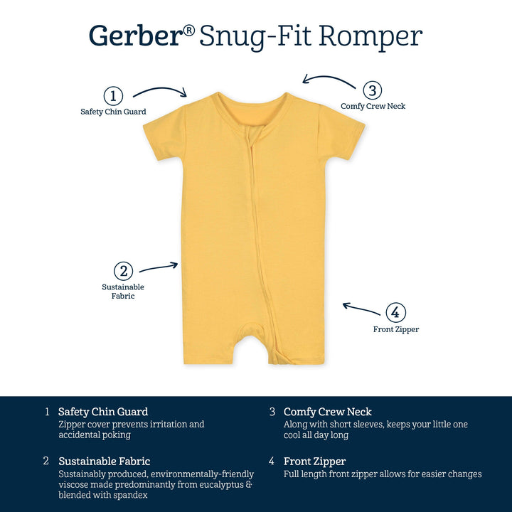 Baby Honey Buttery-Soft Viscose Made from Eucalyptus Snug Fit Romper