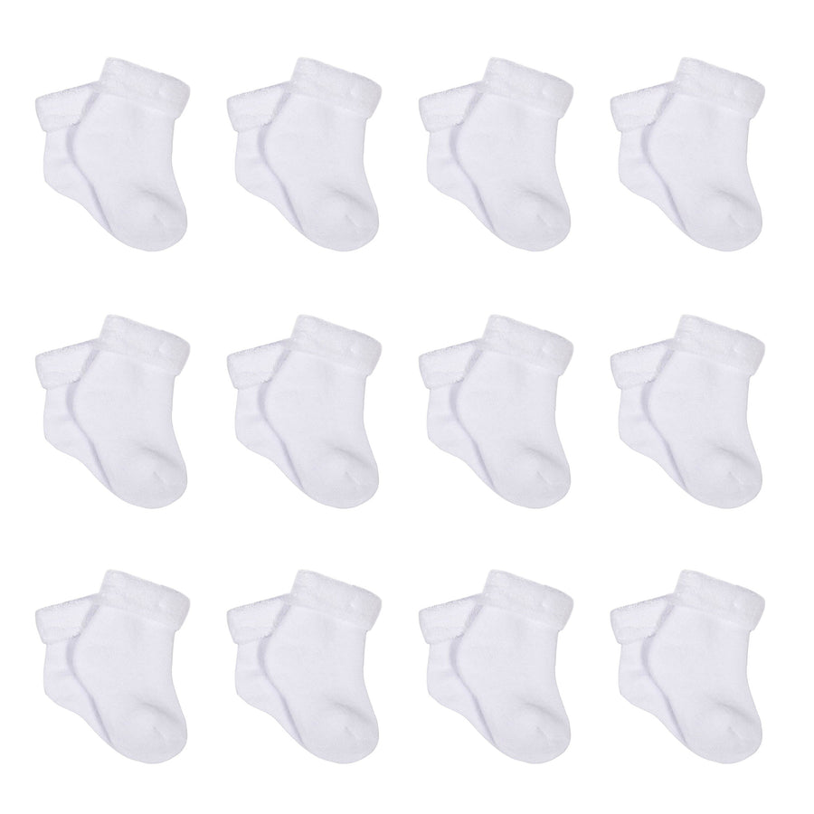 12-Pack White Terry Socks-Gerber Childrenswear
