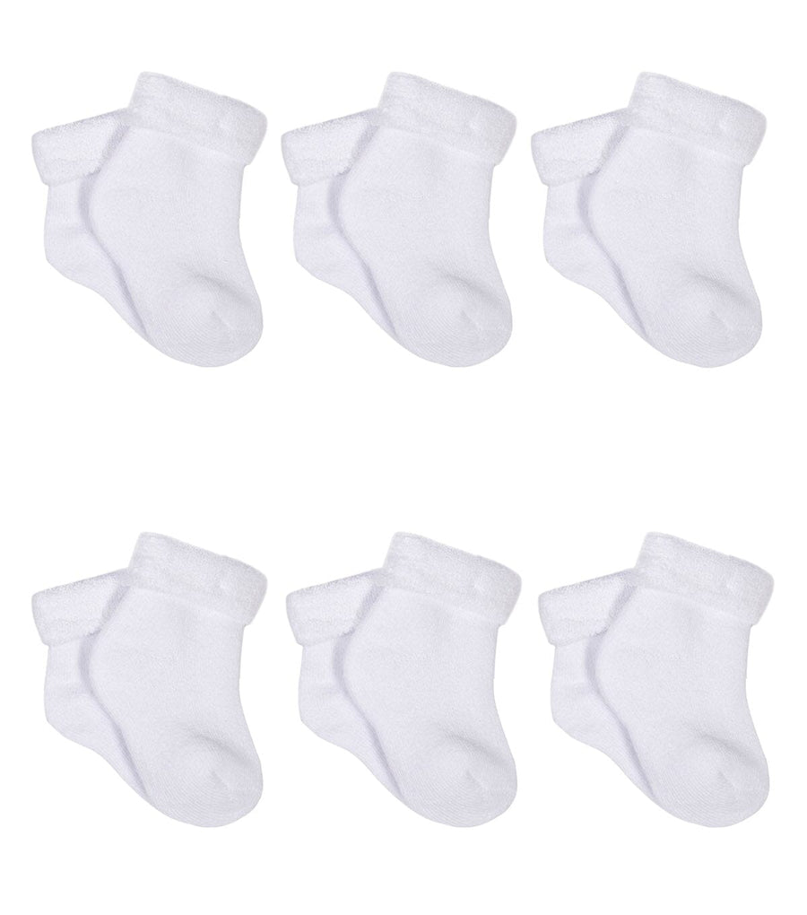 6-Pack Baby White Terry Socks-Gerber Childrenswear