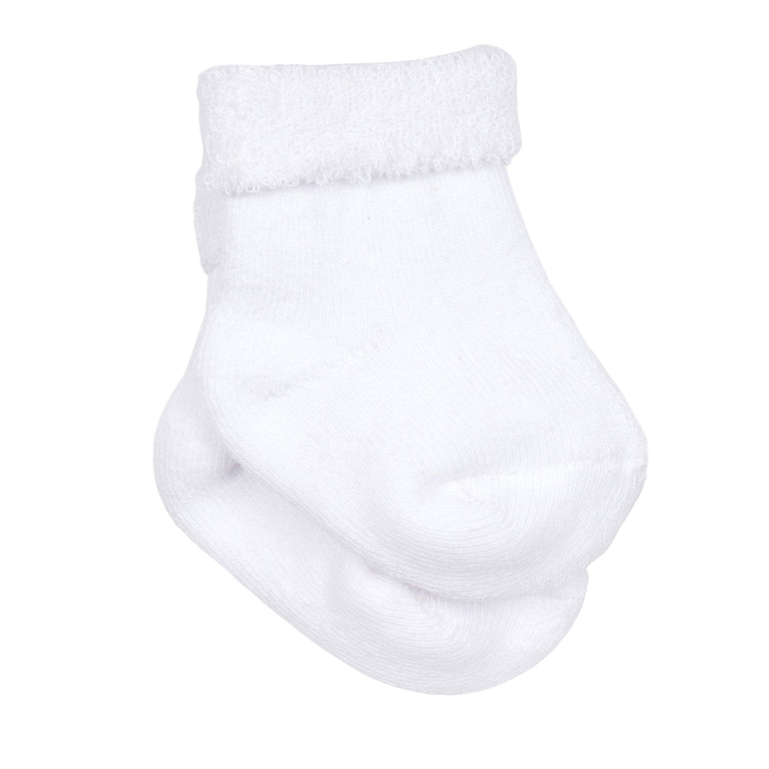 8-Pack White Organic Wiggle Proof® Bootie Socks