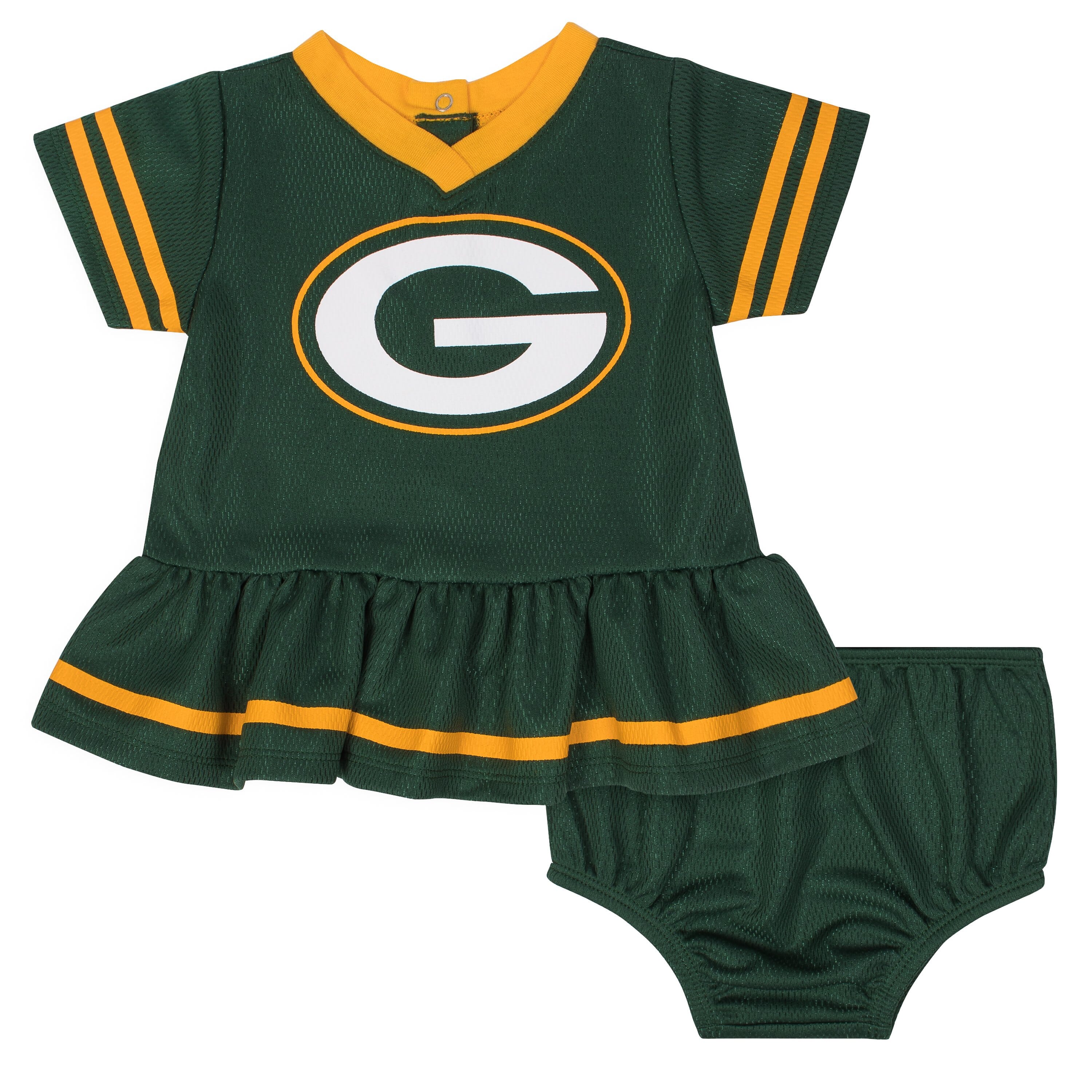 NFL Green Bay Packers Size 3-6M Girls Dazzle Dress with Panty Set