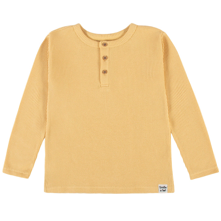 2-Pack Infant & Toddler Boys Asphalt & Light Yellow Long Sleeve Henley Shirts