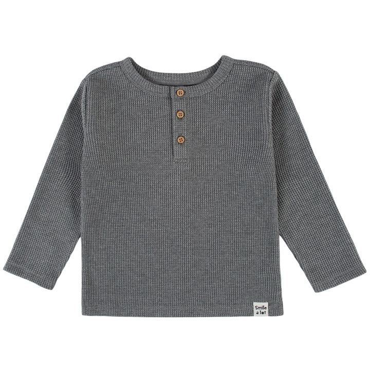2-Pack Infant & Toddler Boys Denim & Gray Heather Long Sleeve Henley Shirts