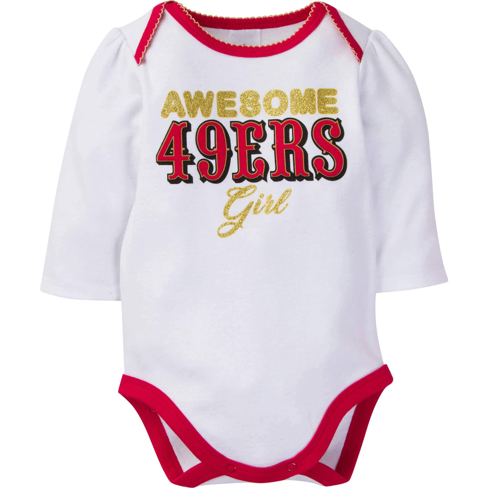 3-Piece Baby Girls 49Ers Bodysuit, Footed Pant, & Cap Set-Gerber Childrenswear
