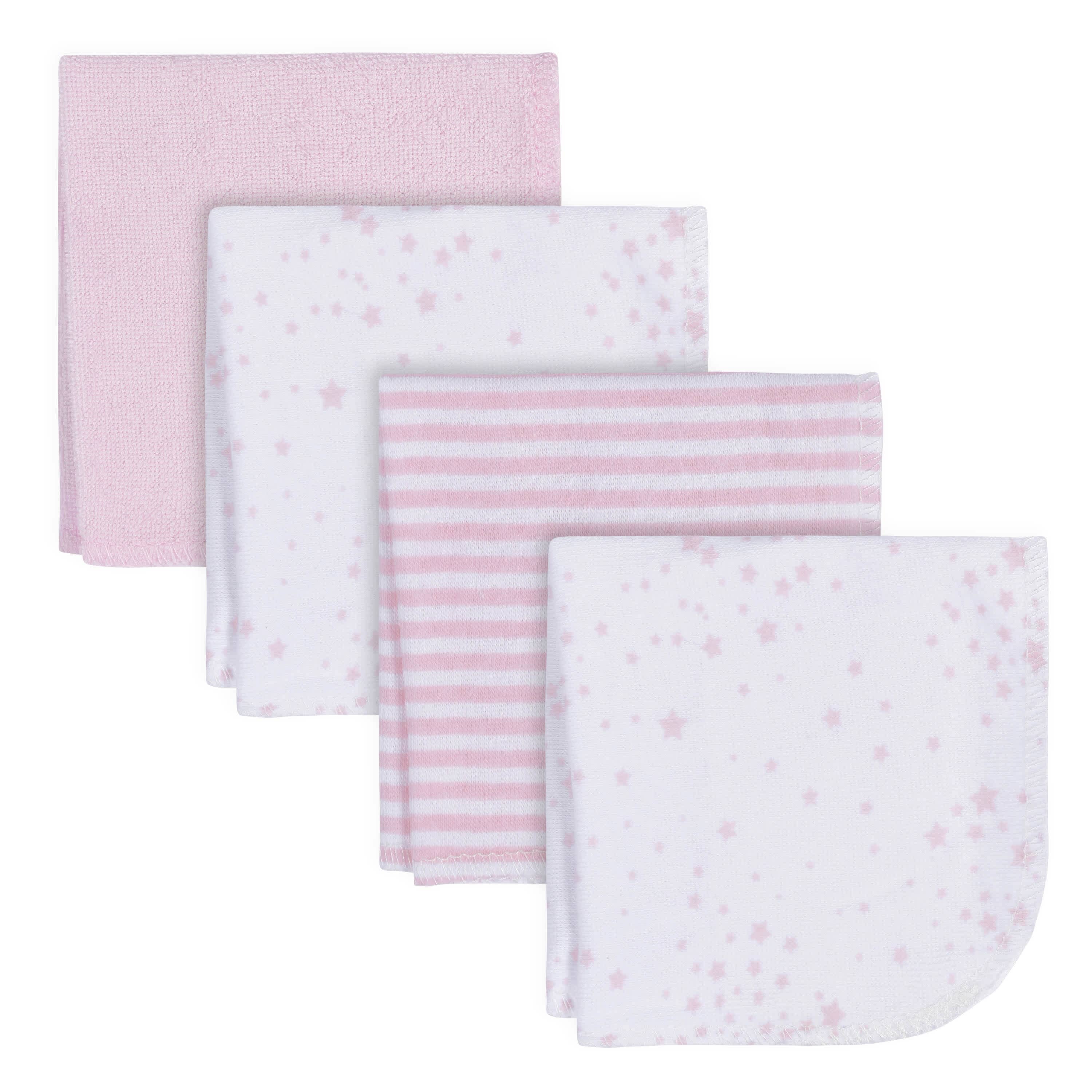 4Pack Baby Girls Stars Washcloths Gerber Childrenswear