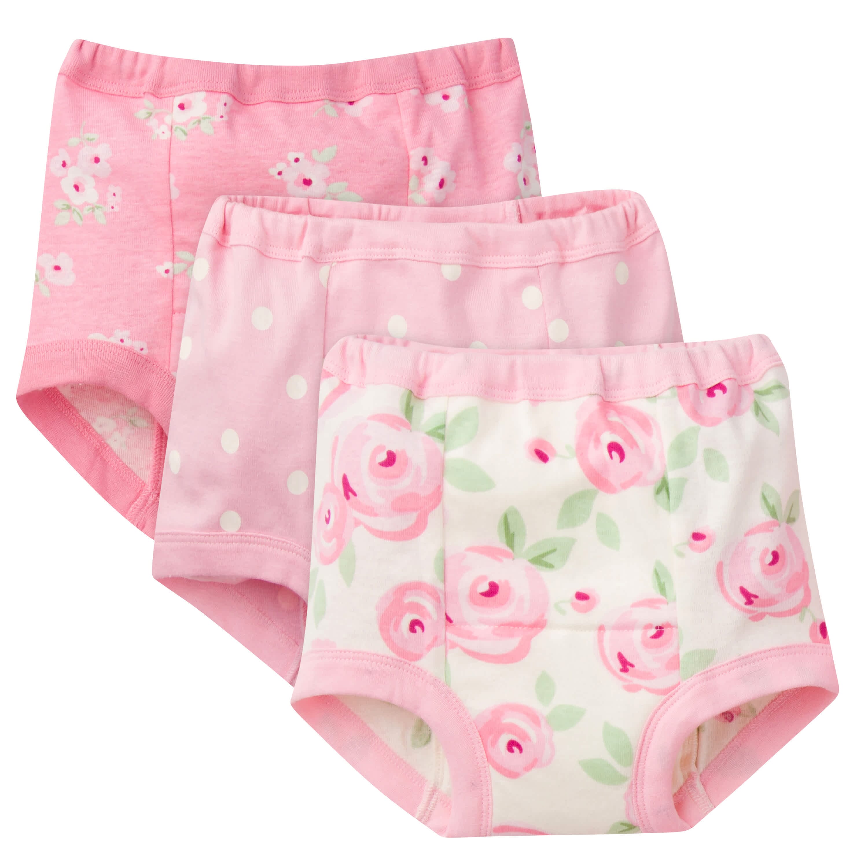 Gerber Toddler Girl's Assorted Training Pants 3-pack Pink 2t for