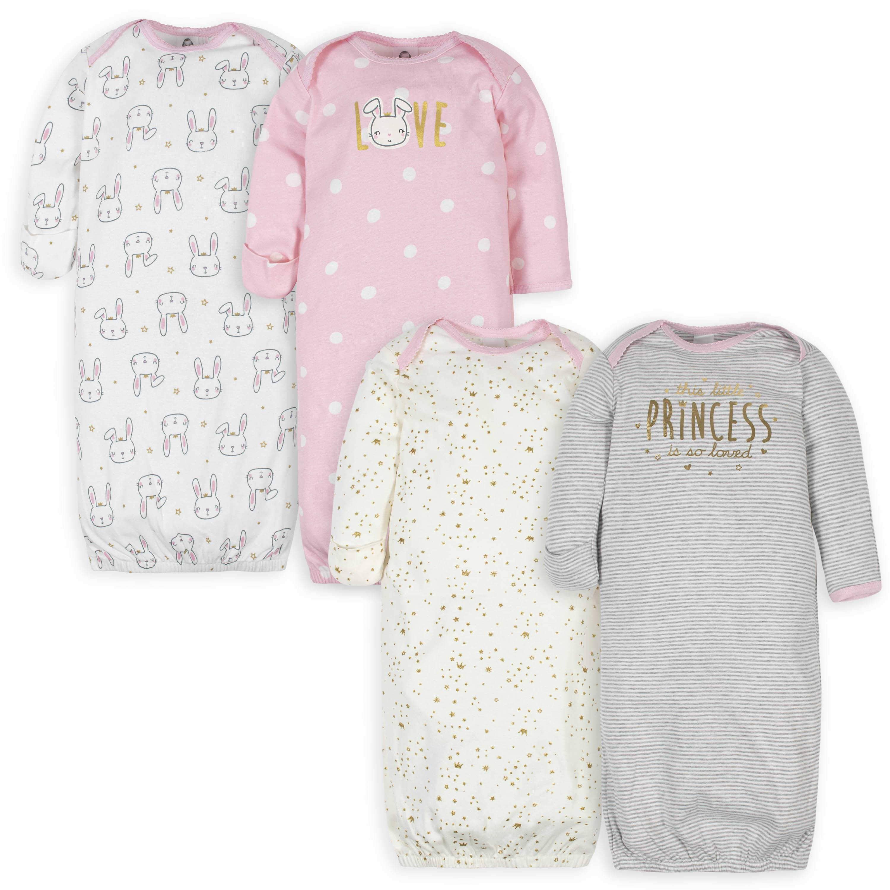 thumbnail image 2 of Gerber Baby Girls' 2-Pack Lap Shoulder Gowns – Pink Floral, Size 0-6M, Baby Shower Gift 2 of 6