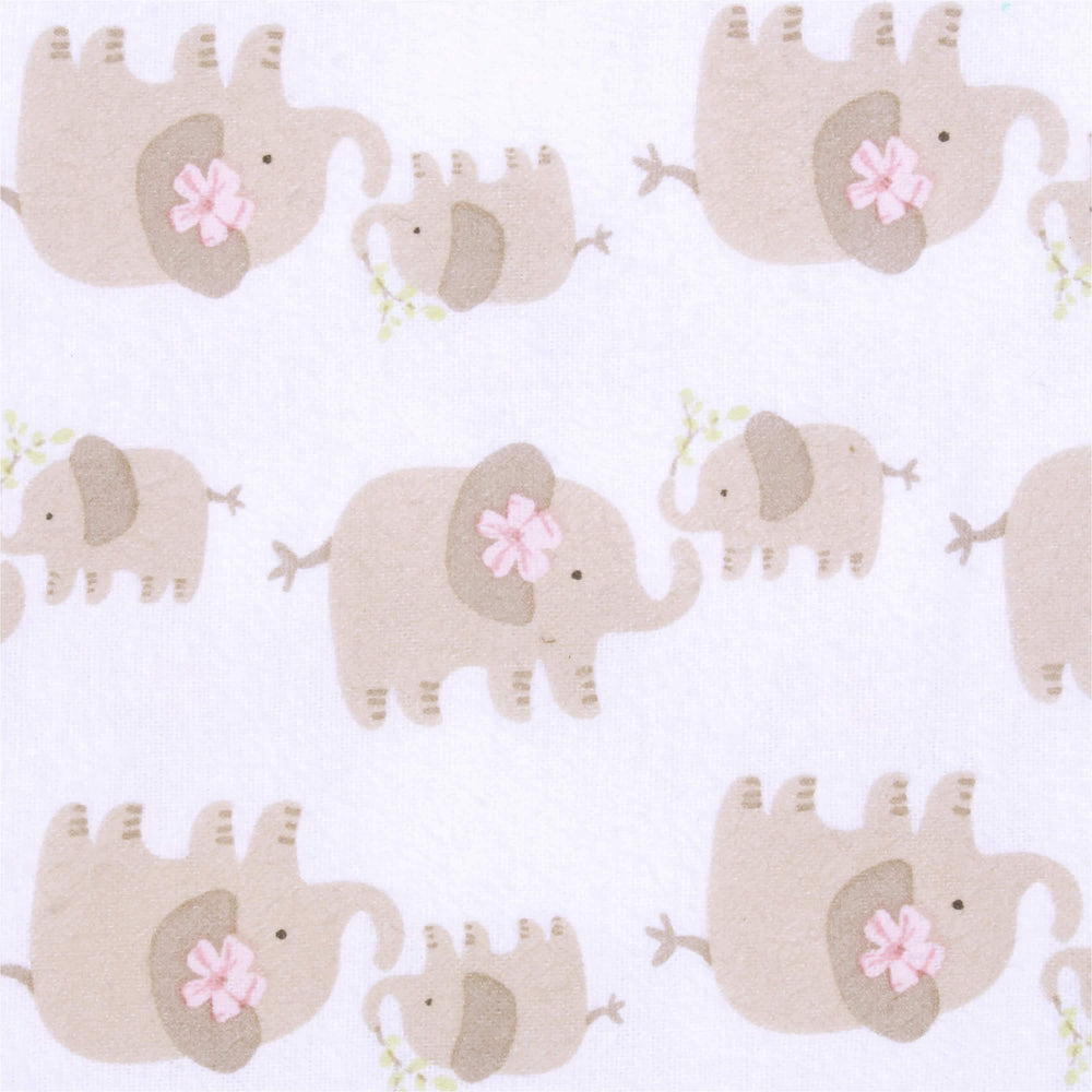 5-Pack Baby Girls Elephants Flannel Receiving Blankets-Gerber Childrenswear