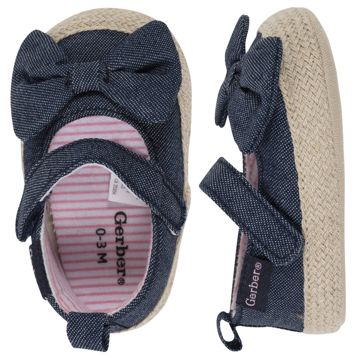 Baby Girls Navy Chambray Shoes-Gerber Childrenswear