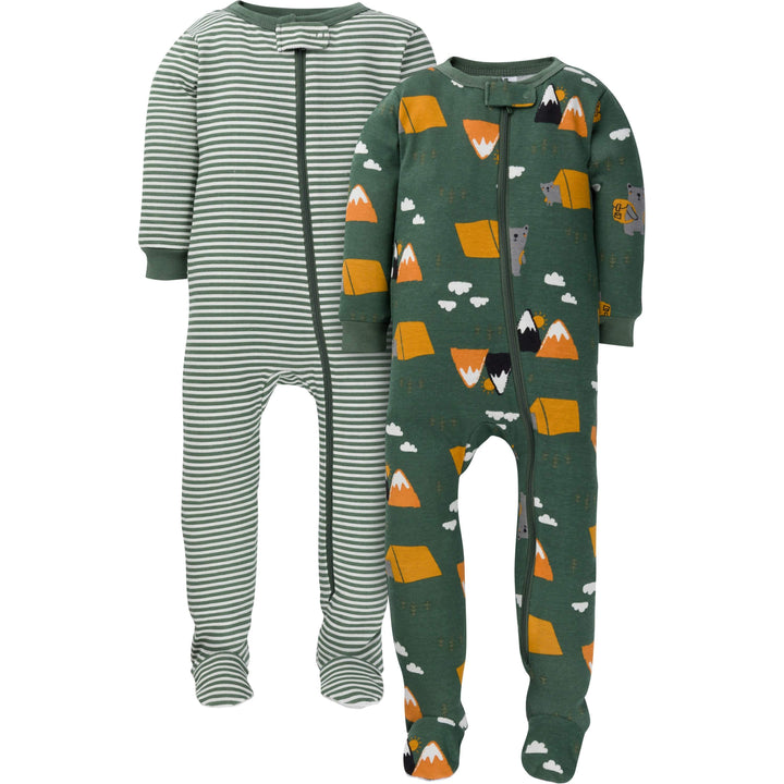 2-Pack Baby & Toddler Boys Camping Snug Fit Footed Cotton Pajamas-Gerber Childrenswear