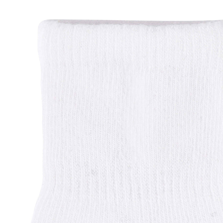 8-Pack Baby & Toddler White Wiggle-Proof™ Jersey Crew Socks-Gerber Childrenswear