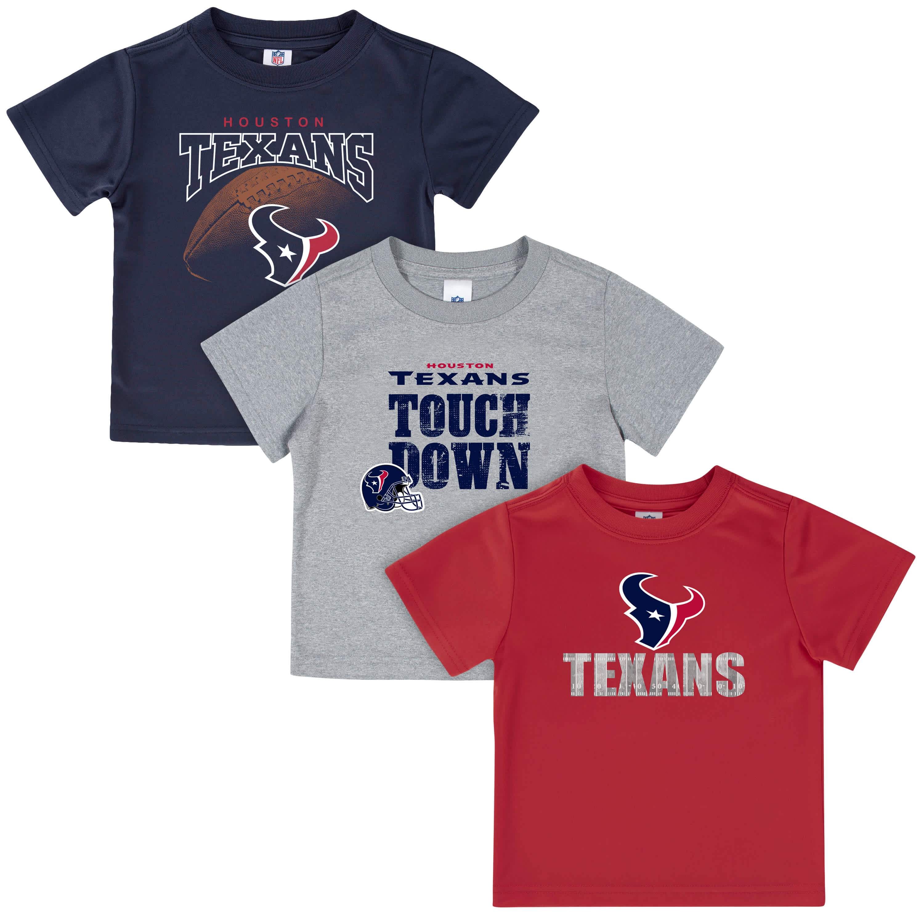 NFL Houston Texans 3-Pack Toddler Boys Short Sleeve Tee Shirts - 2T