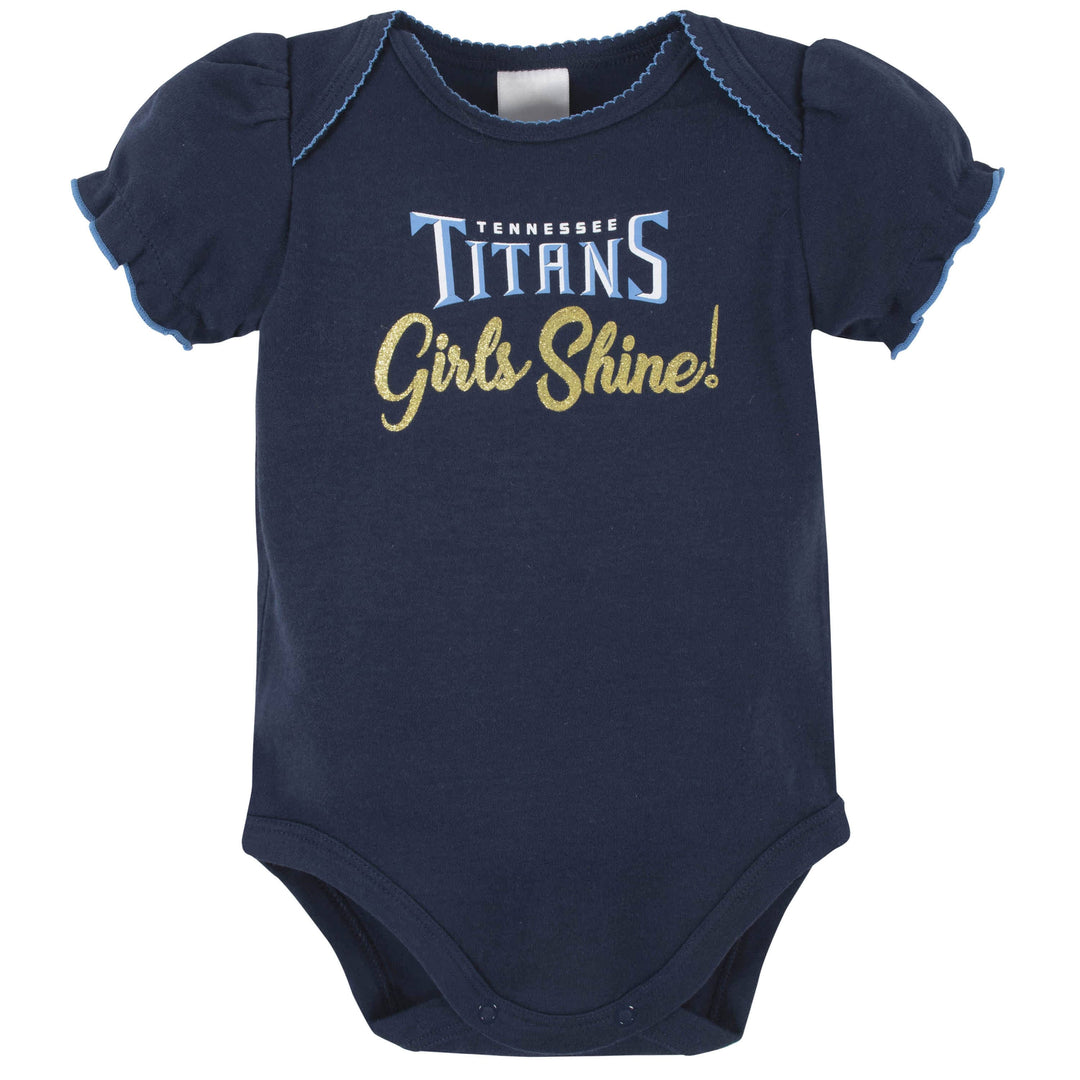 Tennessee Titans Baby Girls Short Sleeve Bodysuits-Gerber Childrenswear
