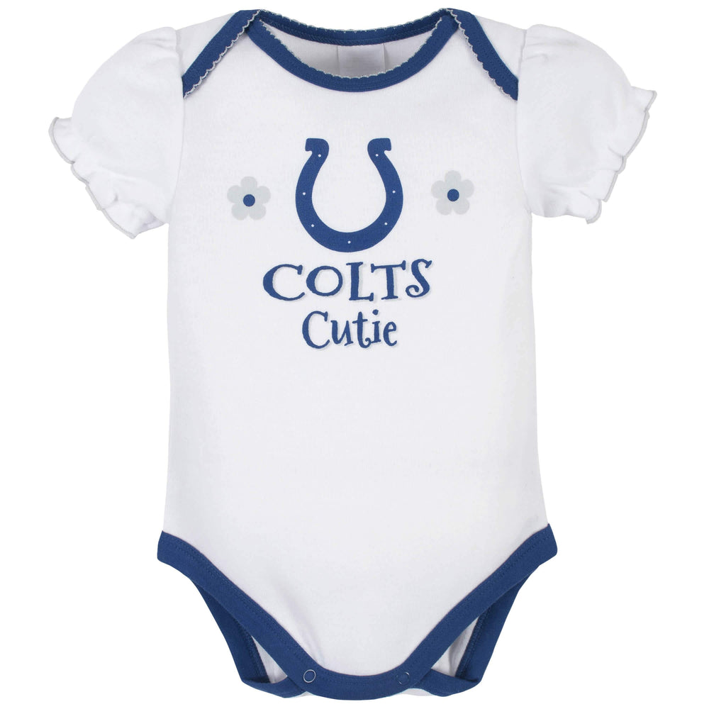 Indianapolis Colts Baby Girls Short Sleeve Bodysuits-Gerber Childrenswear