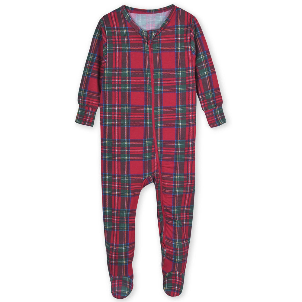 Baby Stewart Plaid Buttery-Soft Viscose Made from Eucalyptus Snug Fit Footed Pajamas