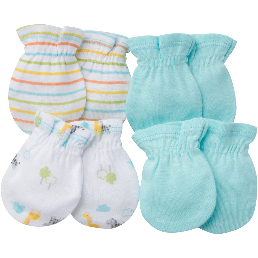 Gerber Newborn Baby Unisex Assorted Mittens, 4-Pack-Gerber Childrenswear