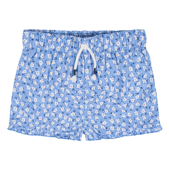 2-Pack Infant & Toddler Girls Blue Floral Pull-On Shorts