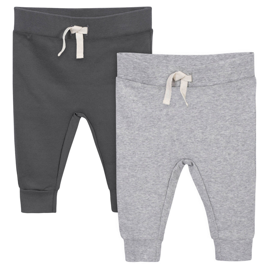 2-Pack Baby Boys Comfy Stretch Grey Pants-Gerber Childrenswear