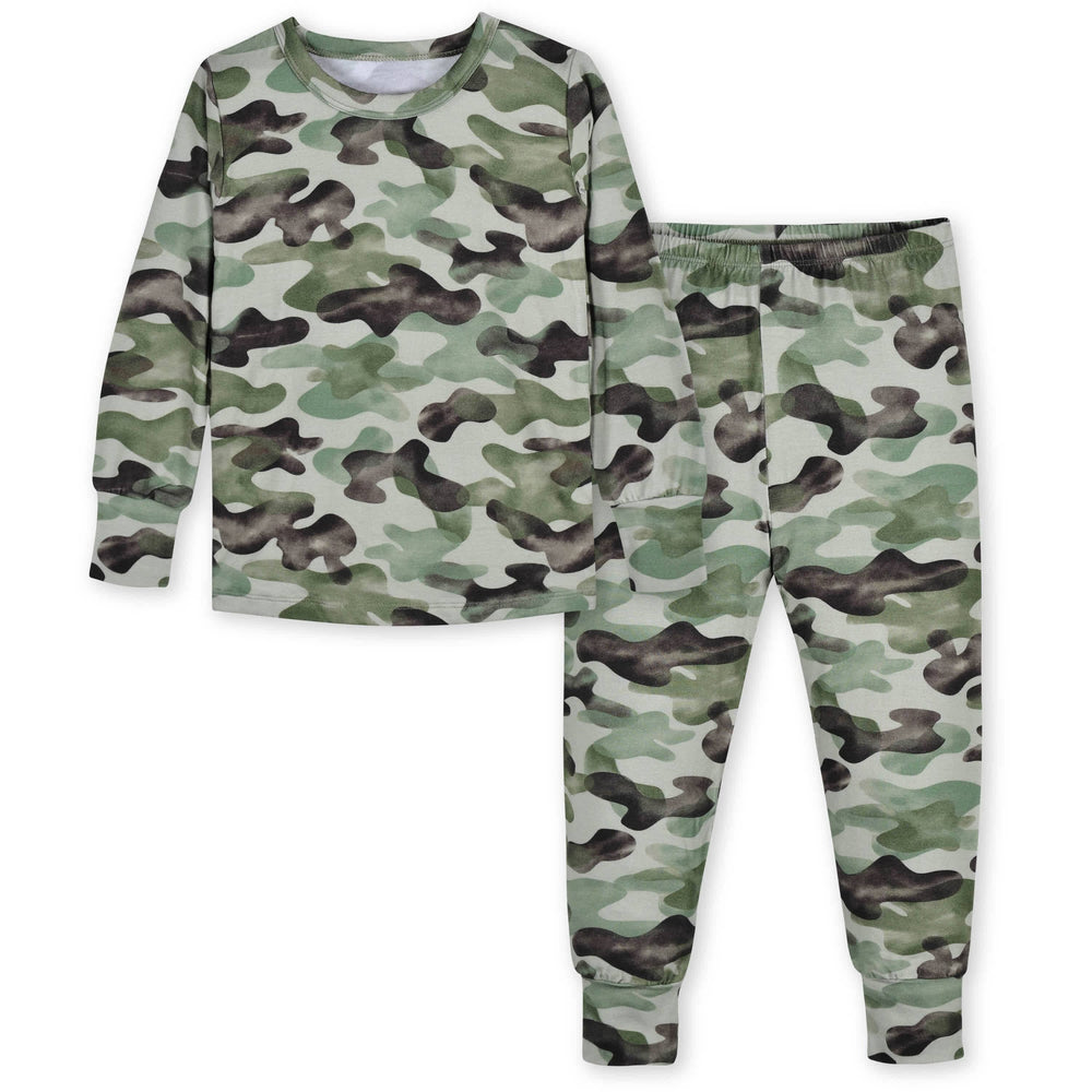 2-Piece Infant & Toddler Boys Camo Buttery-Soft Viscose Made from Eucalyptus Snug Fit Pajamas