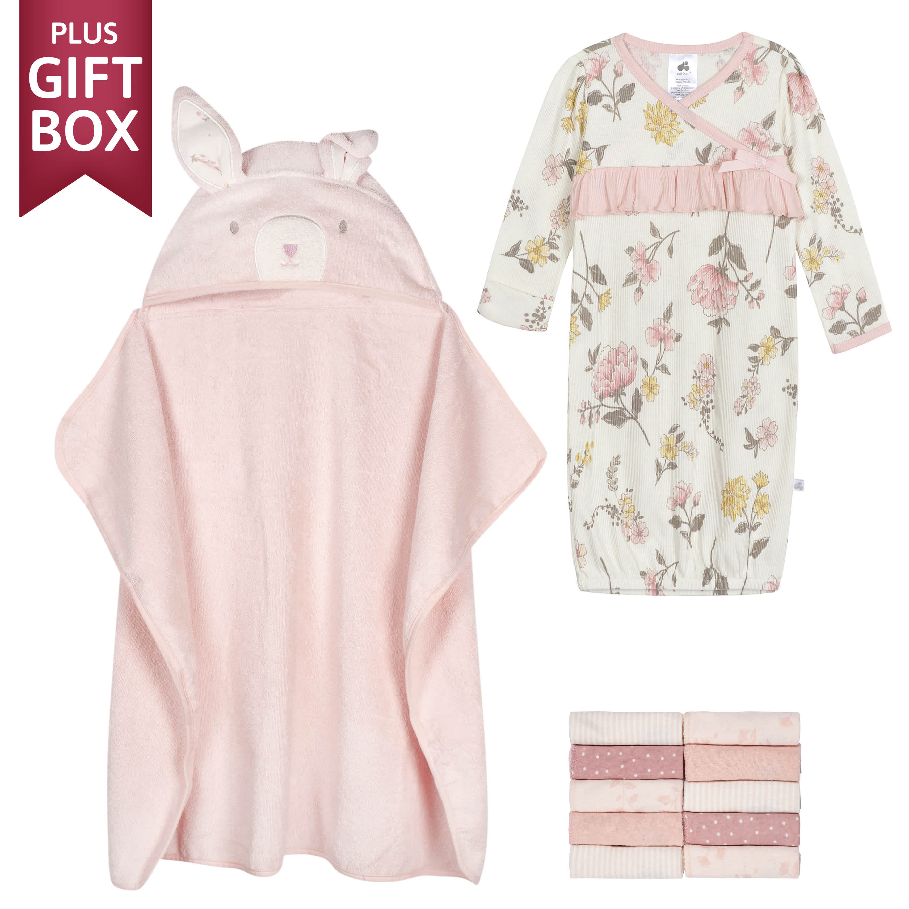 12Piece Baby Girls Vintage Floral Bathtime Essentials Gift Set