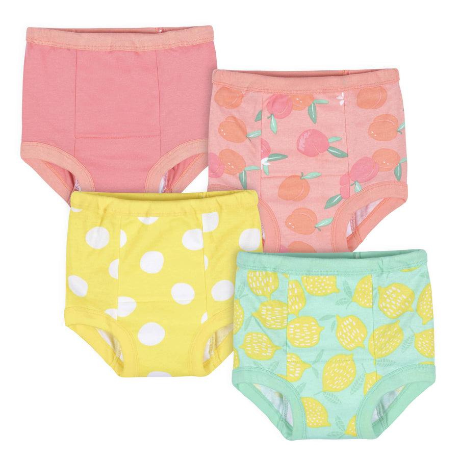 4-Pack Toddler Girls Lemons & Peaches Training Pants