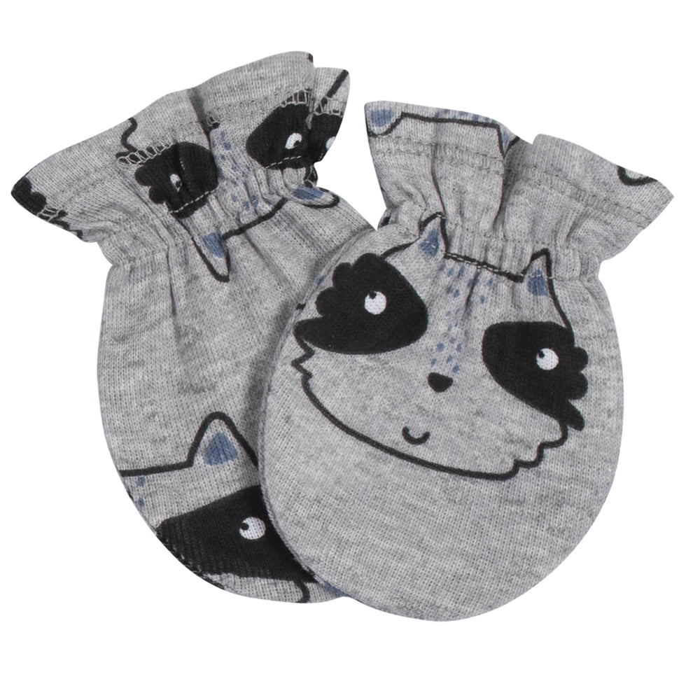 3-Pack Baby Boys Raccoon No Scratch Mittens-Gerber Childrenswear