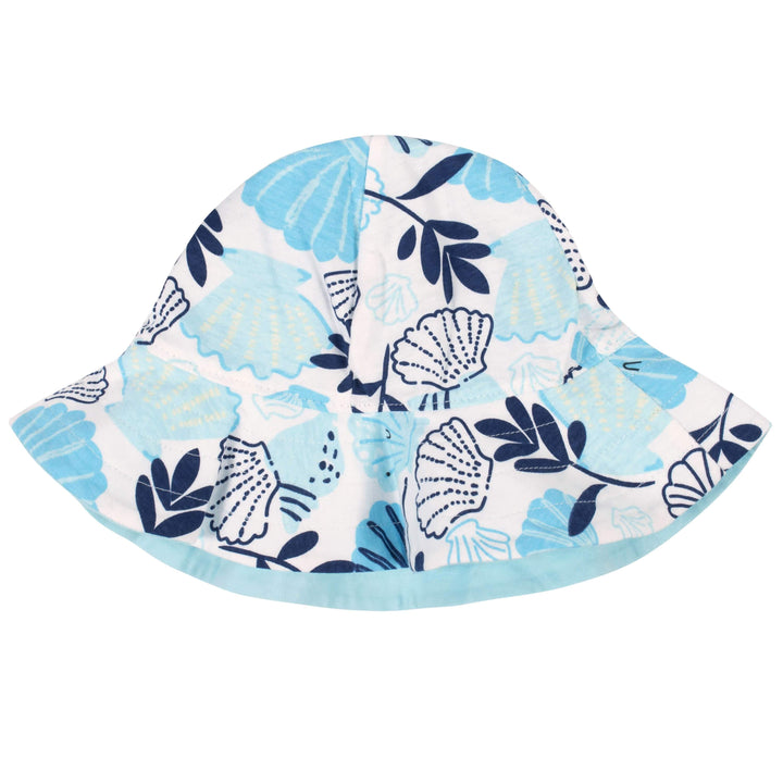 3-Piece Baby & Toddler Girls Sea Shells Dress, Diaper Cover & Sun Hat Set-Gerber Childrenswear
