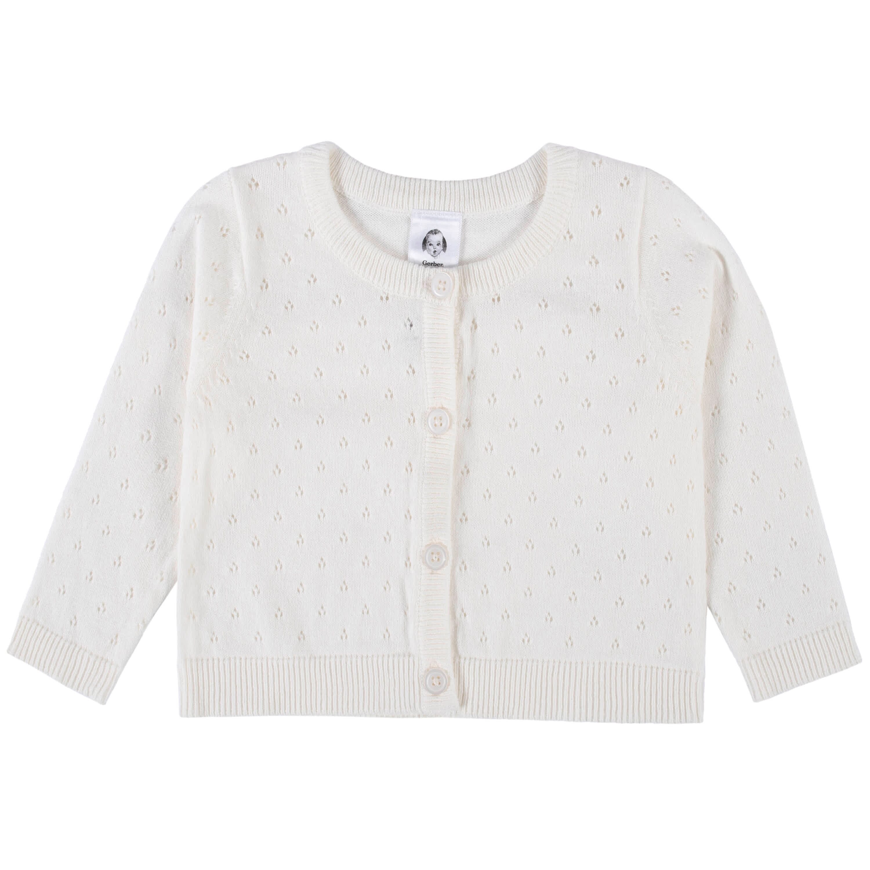 & Toddler Girls White Pointelle Cardigan – Gerber Childrenswear