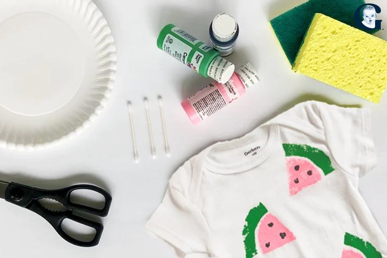 DIY Sponge Stamped Watermelon Gerber Onesies®
