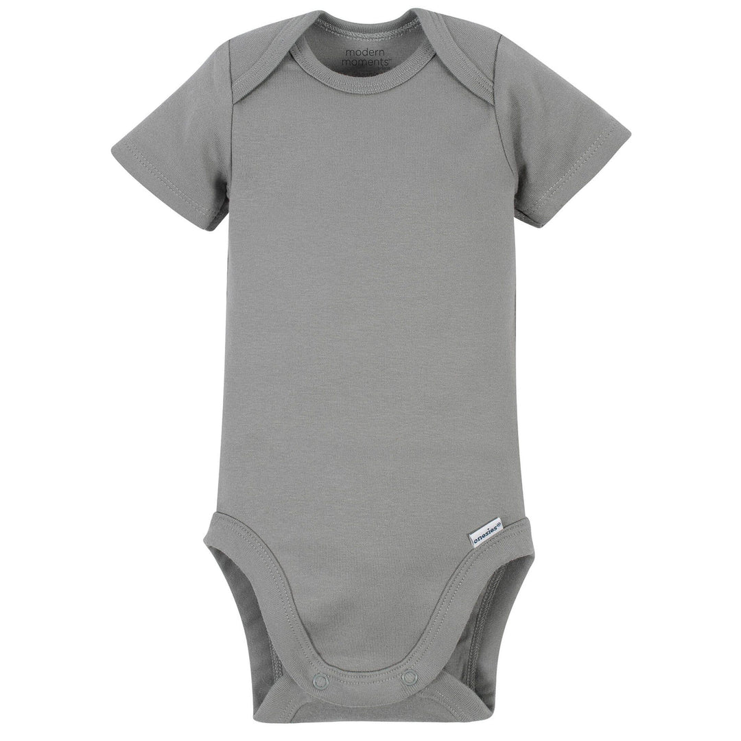 Baby Boys Gray Short Sleeve Onesies® Bodysuit