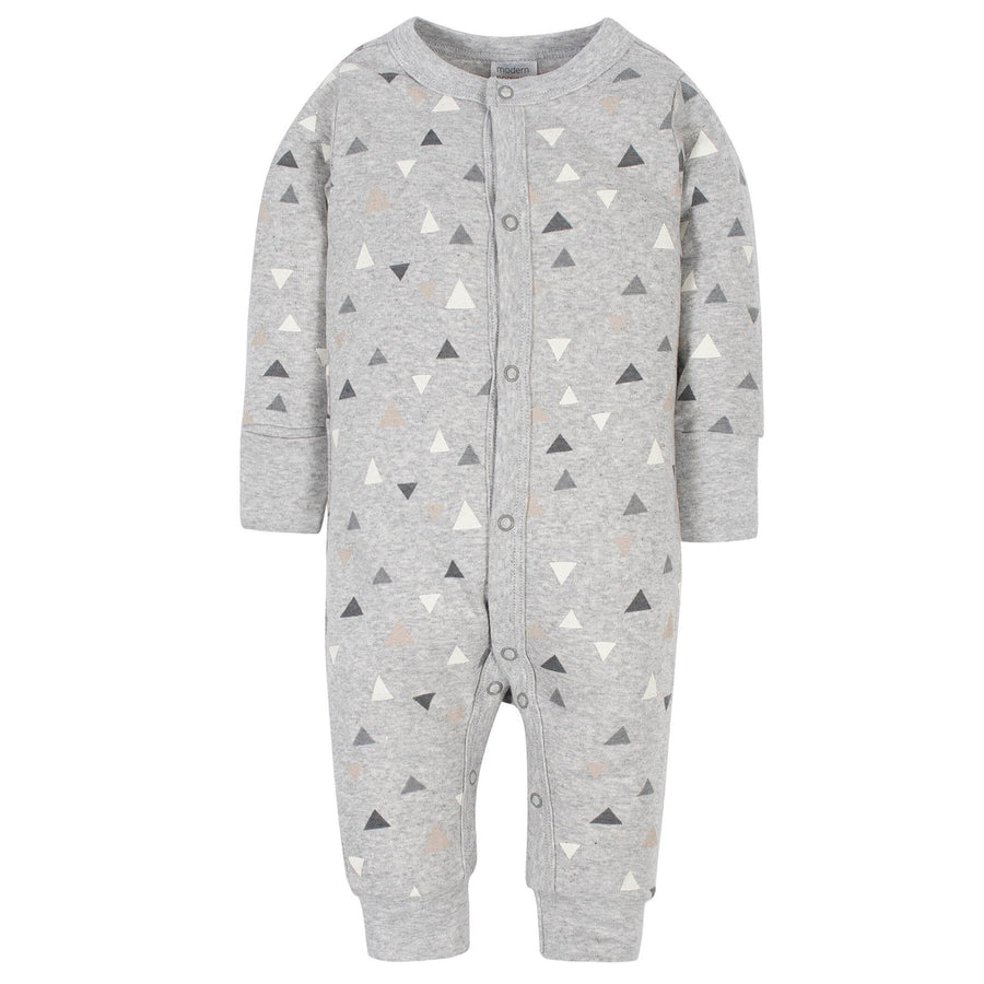 Baby Boys Triangles Coveralls With Mitten Cuffs