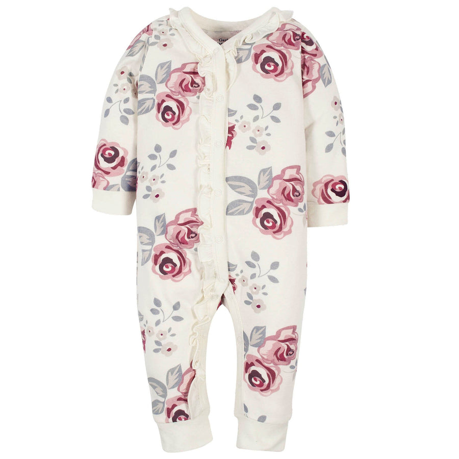Baby Girls Pink Roses Coveralls
