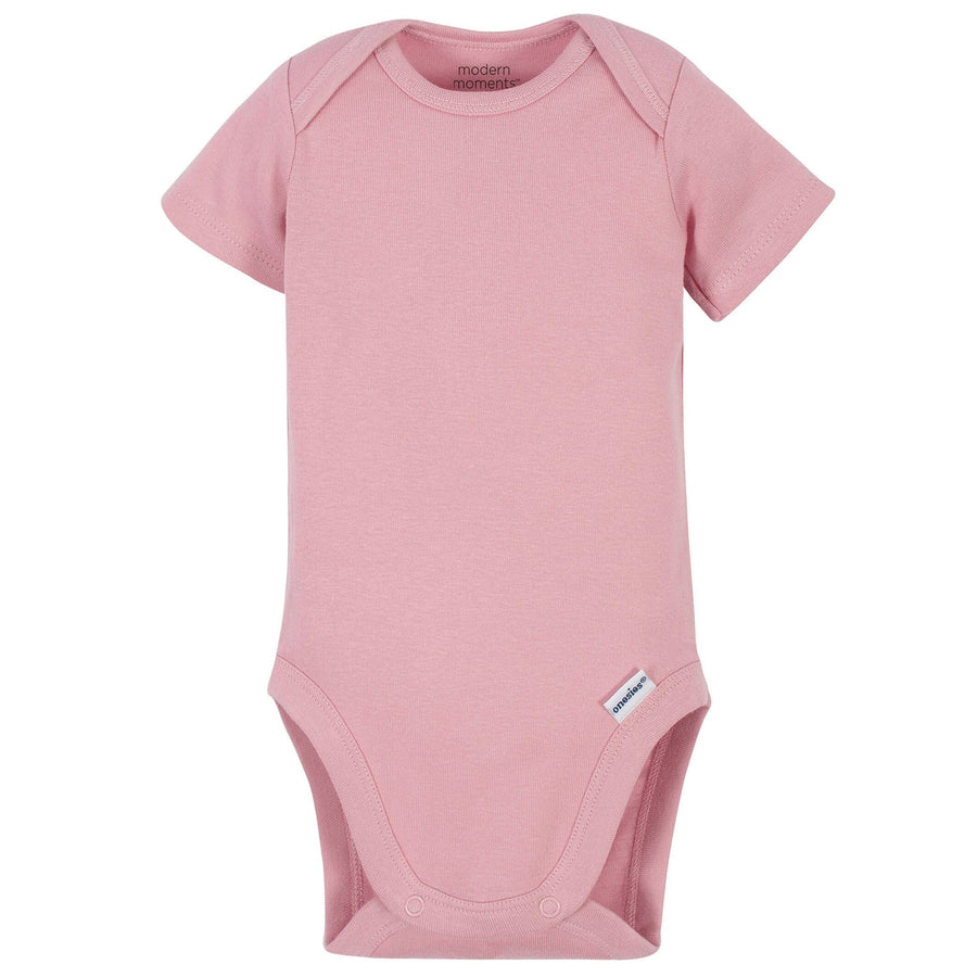 Baby Girls Pink Short Sleeve Onesies® Bodysuit