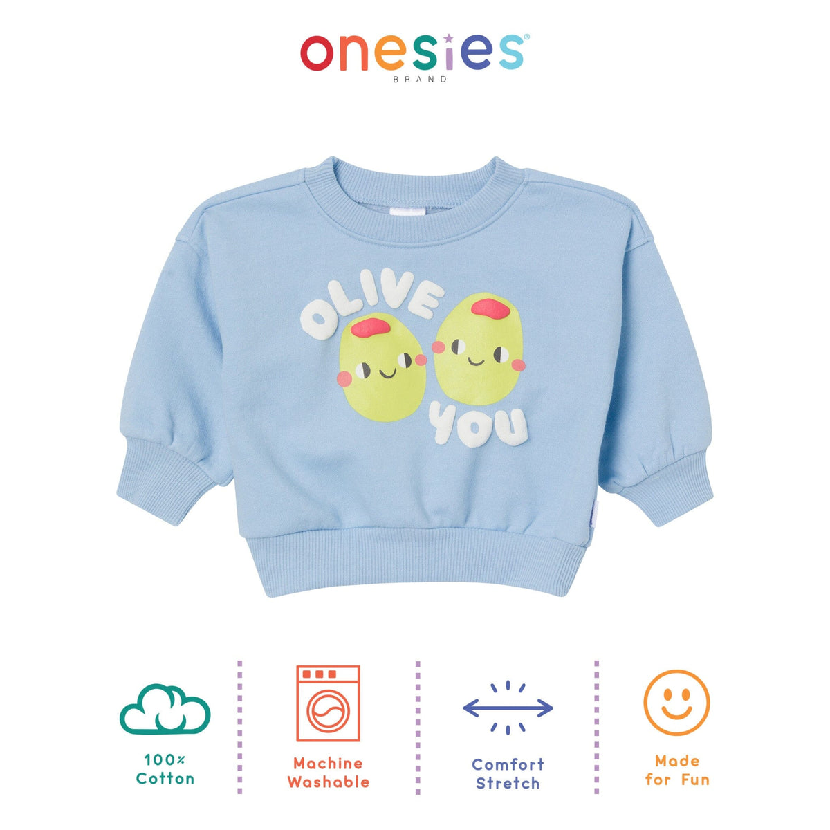 Baby Neutral Olive You Sweatshirt Tops Gerber® 