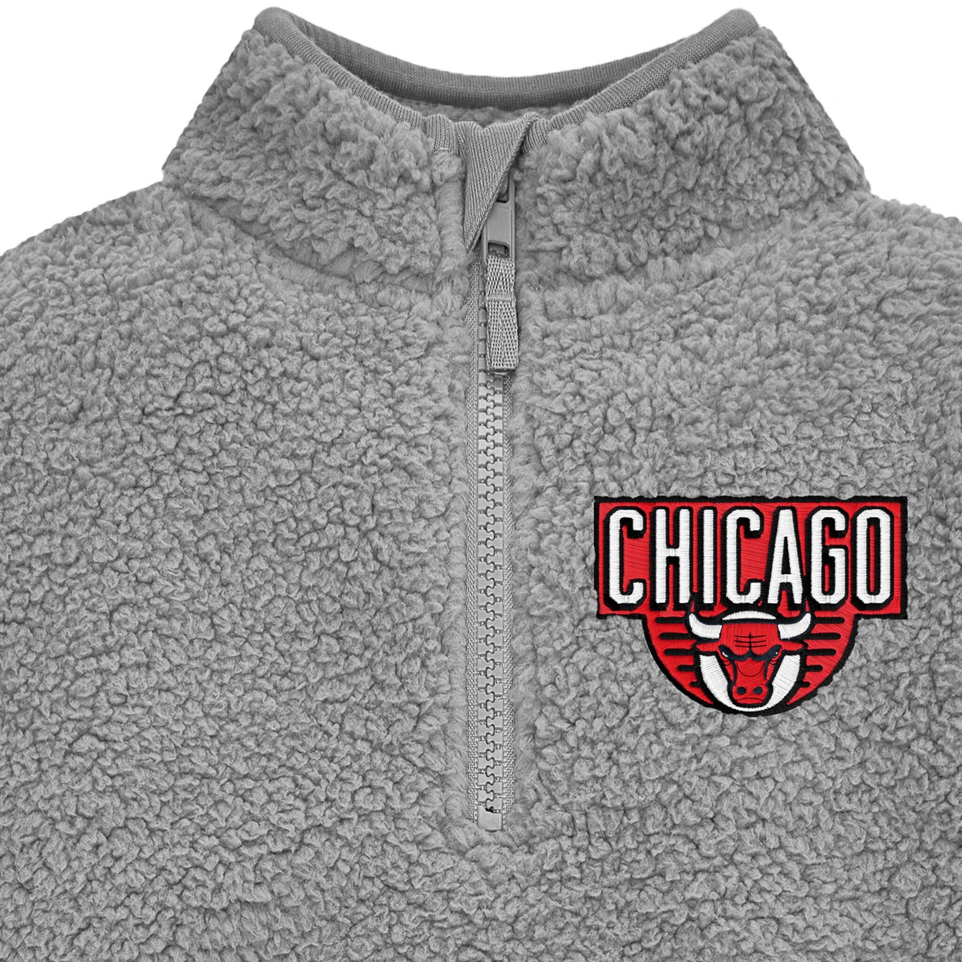 Infant & Toddler Neutral Gray Chicago Bulls Quarter-Zip Pullover NBA NBA® 