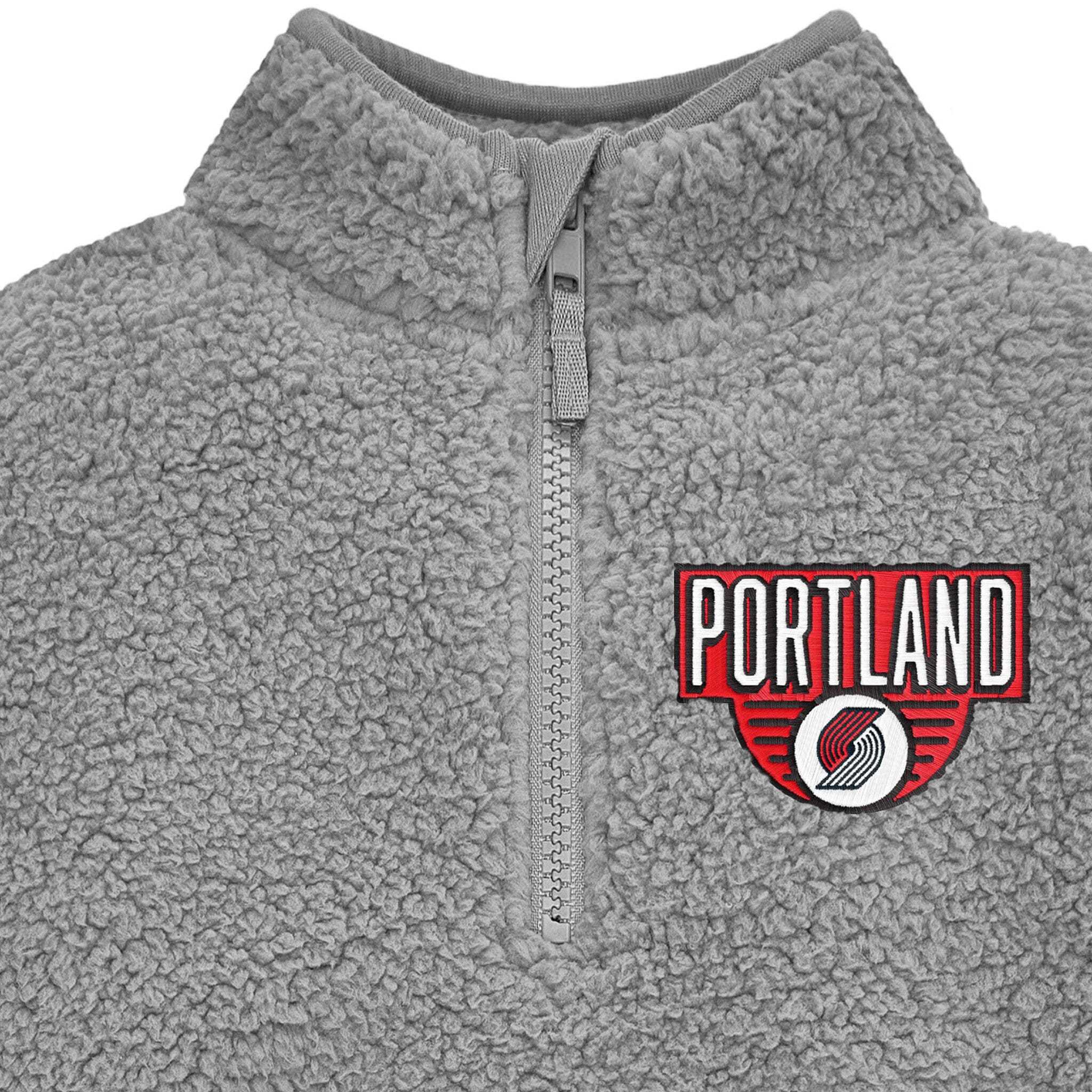 Infant & Toddler Neutral Gray Portland Trail Blazers Quarter-Zip Pullover NBA NBA® 