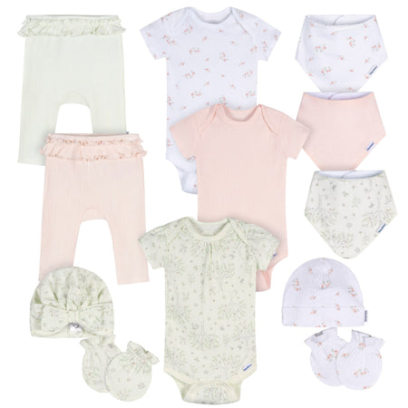 12-Piece Baby Girls Deer Everyday Basics Gift Set