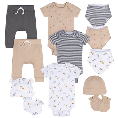 12-Piece Baby Neutral Safari Everyday Basics Gift Set