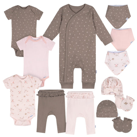 13-Piece Baby Girls Garden Baby Essentials Gift Set