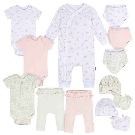 13-Piece Baby Girls Deer Baby Essentials Gift Set