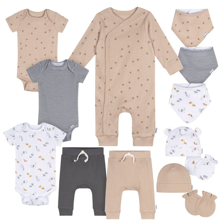 13-Piece Baby Neutral Safari Baby Essentials Gift Set