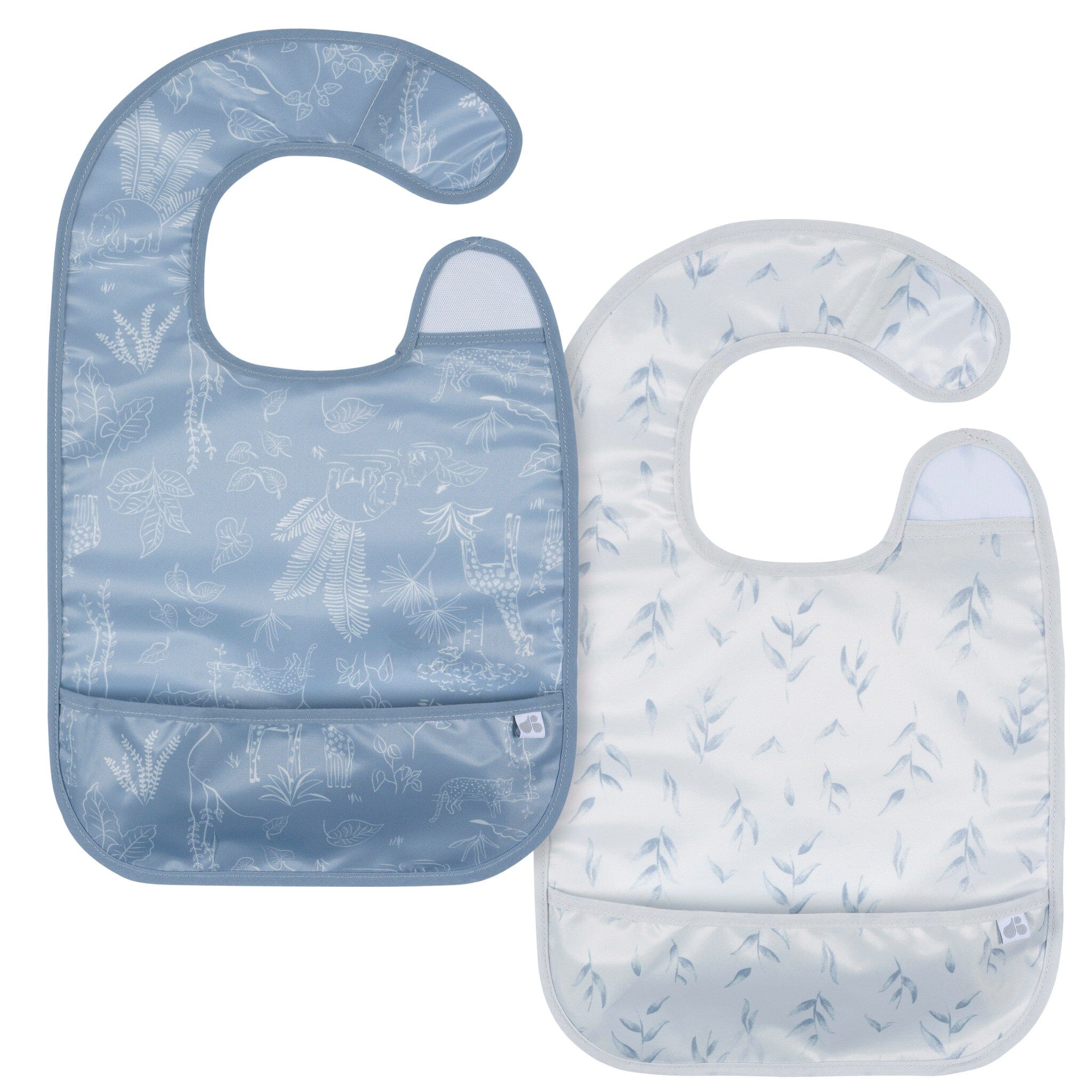 2-Pack Baby Boys Blue Wipeable Bibs Gerber® 