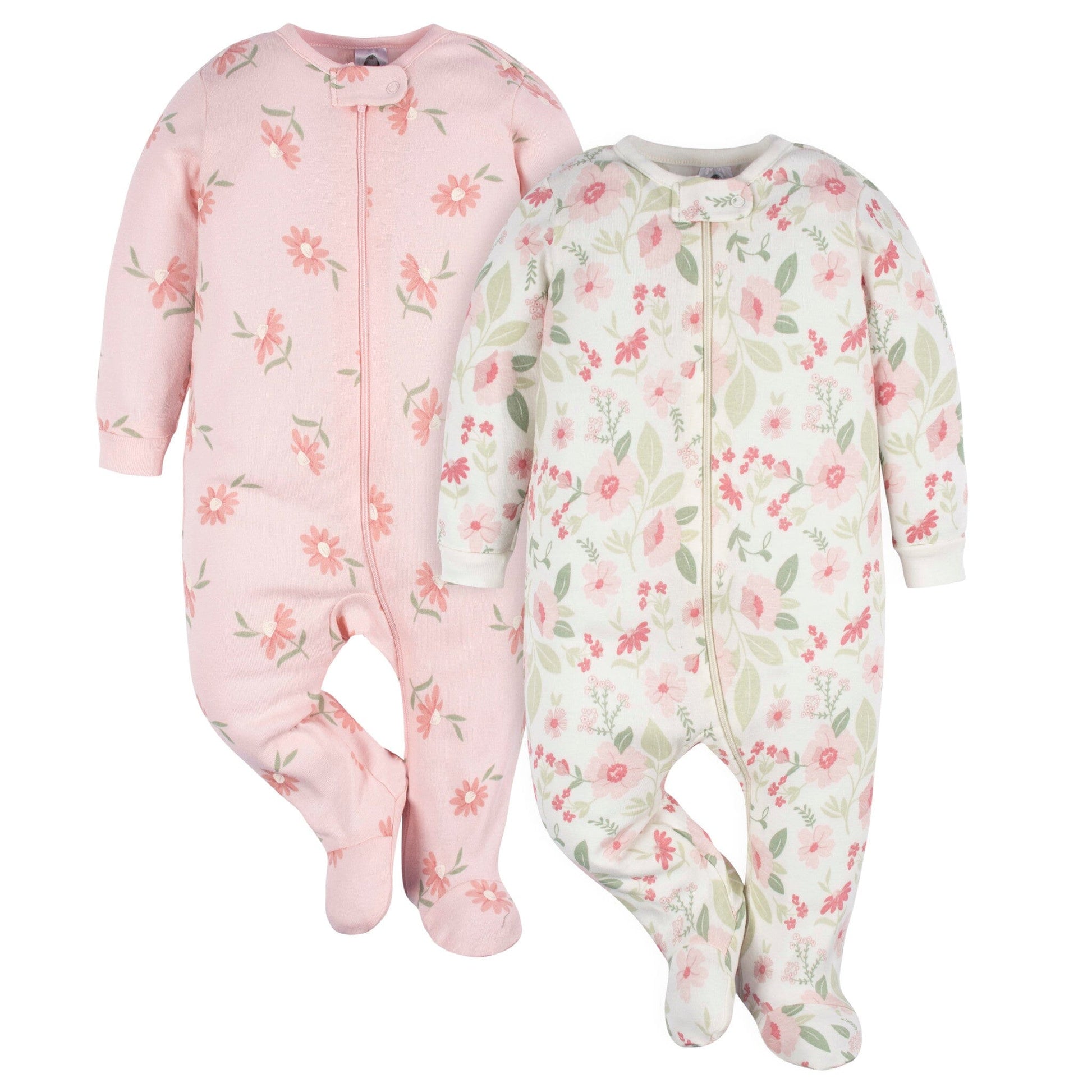 2-Pack Baby Girls Peony Blossom Sleep 'N Plays Sleepwear Gerber® 