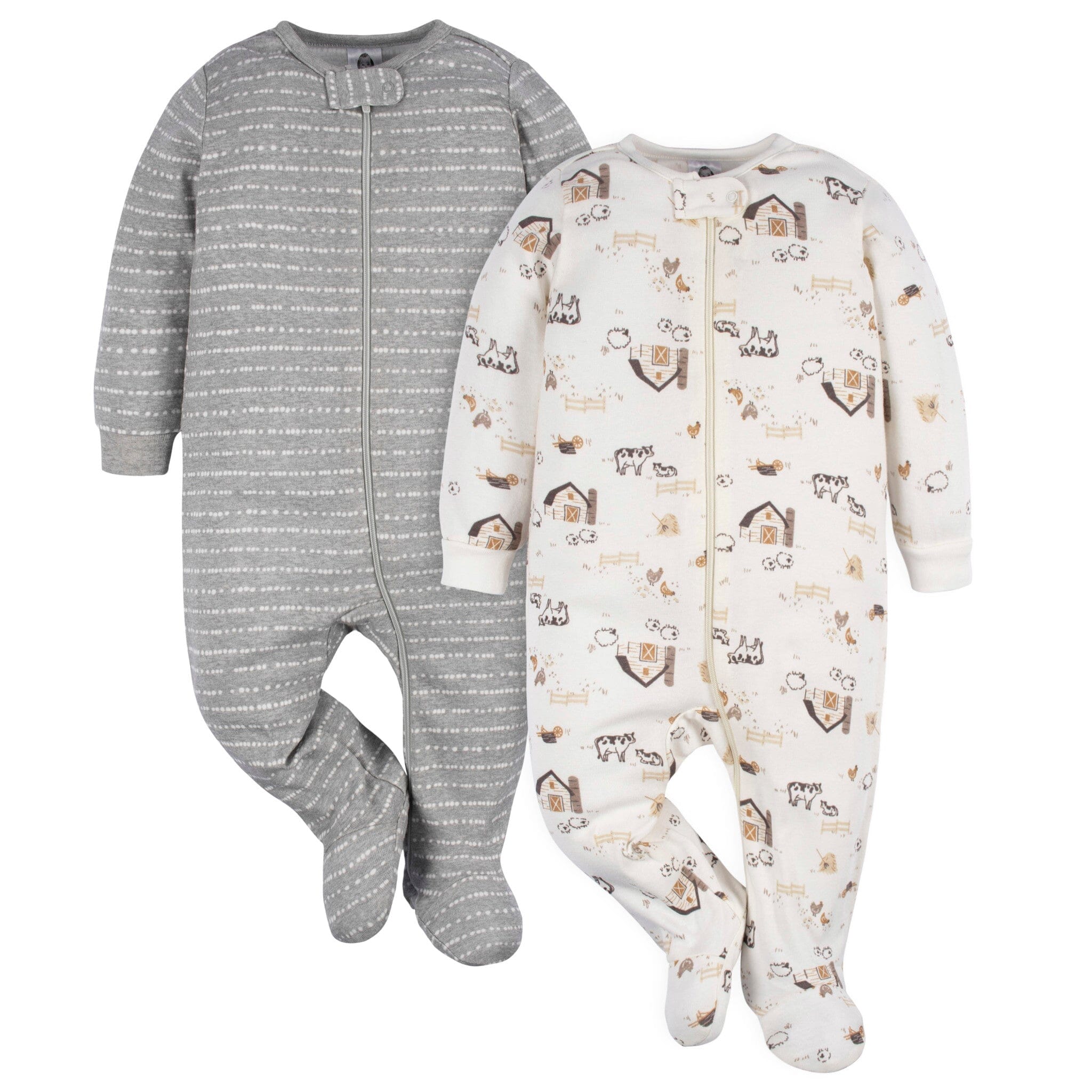 2-Pack Baby Neutral Farming Sleep 'N Plays Sleepwear Gerber® 