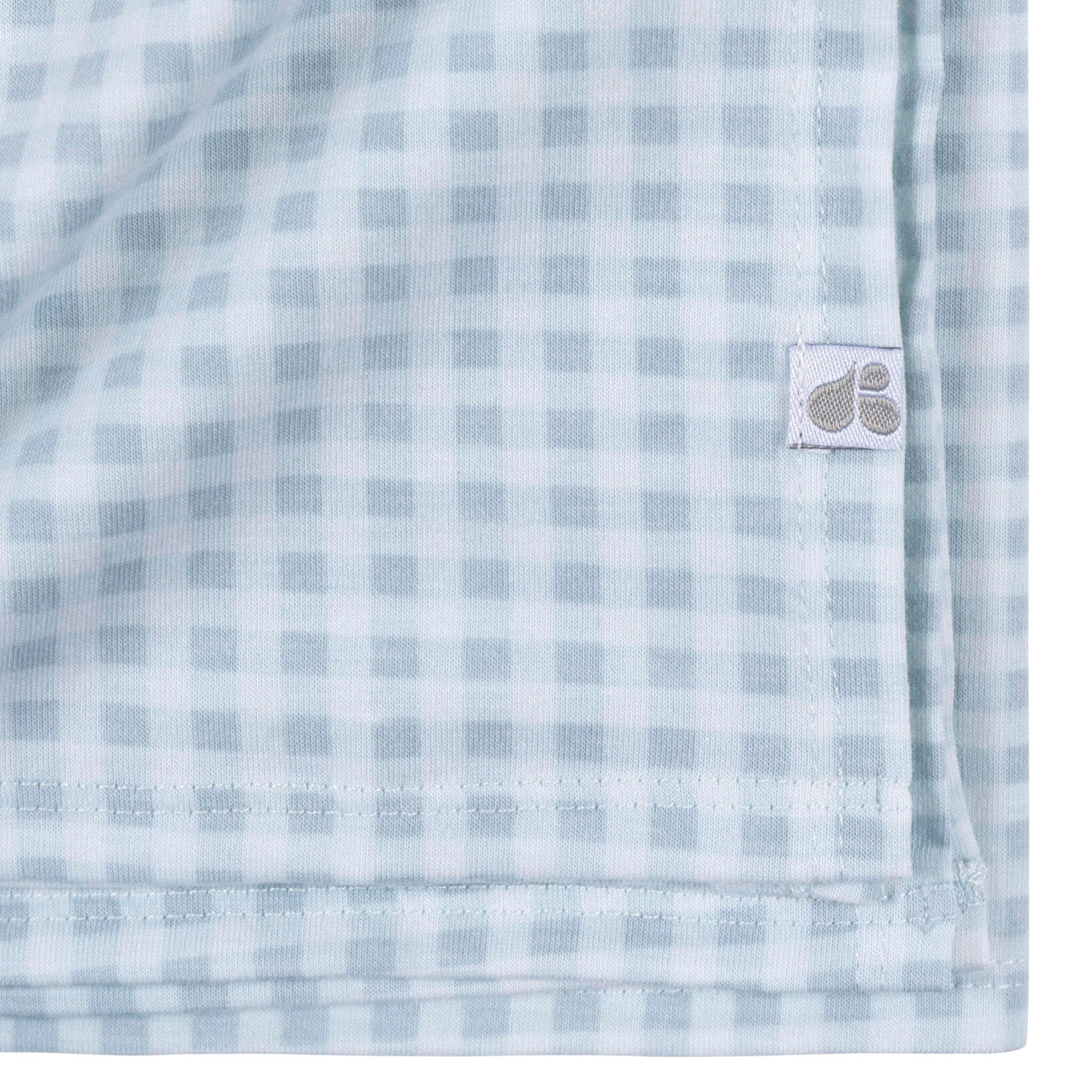 2-Piece Baby Boys Blue Plaid Swaddle Blanket & Hat Set Gerber® 