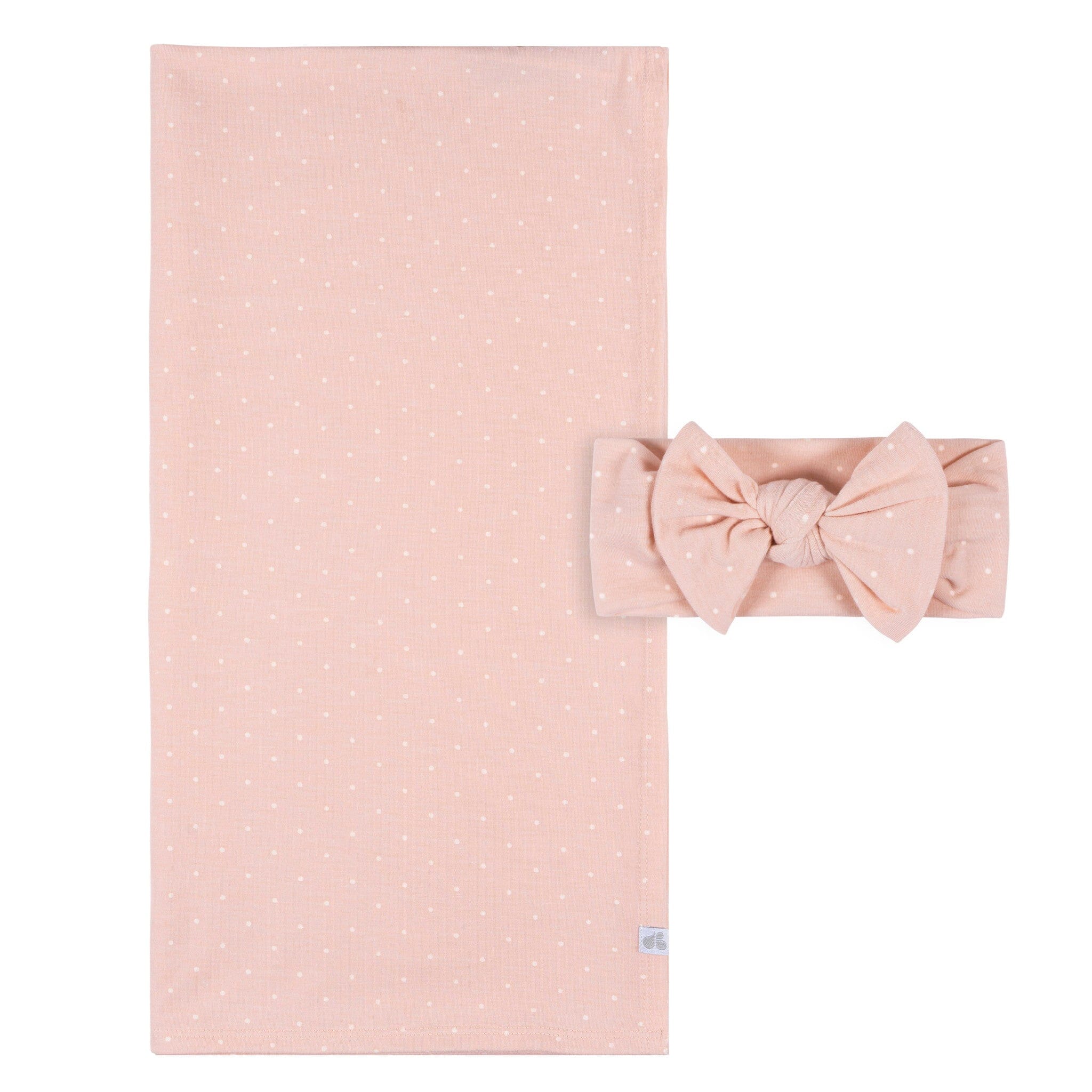 2-Piece Baby Girls Pink Floral Swaddle Blanket & Headband Set Gerber® 