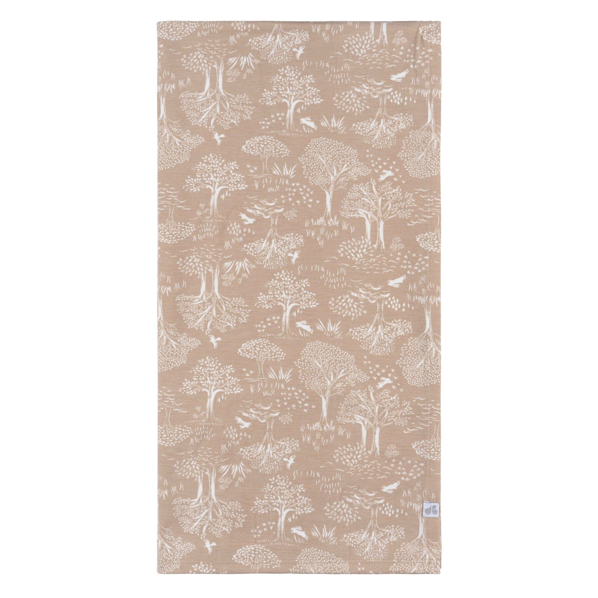 2-Piece Baby Neutral Ivory Tan Forest Swaddle Blanket & Hat Set Gerber® 